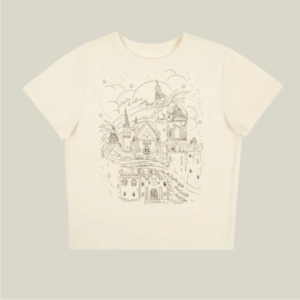 TAYLOR SWIFT long live speak now castle dragons babydoll tee cream size L